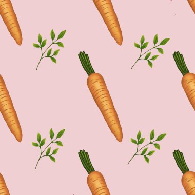 Paskalya Dışı: Pembe Arkaplanda Havuç ve Brunch Büyük