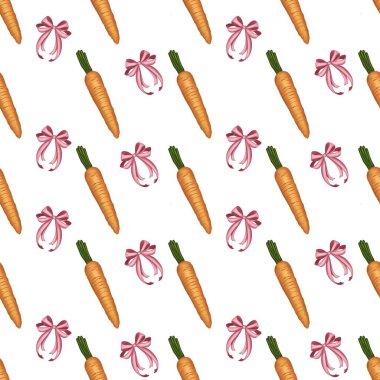 Yay ve Havuç Küçük Tasarım Paskalya Kusursuz Şablon