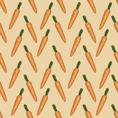 Sarı Arkaplanda Basit Havuçlar Küçük Paskalya Kusursuz Şablon