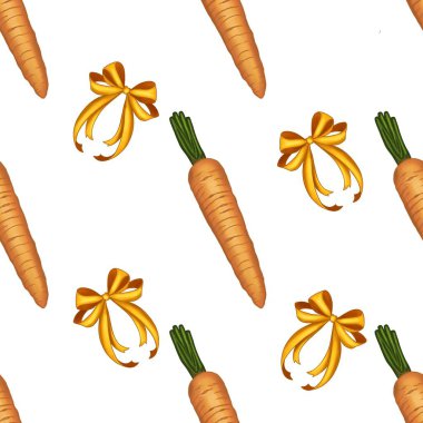 Oklu ve Havuçlu Portakallar Büyük Tasarımlı Paskalya Kusursuz Desenli