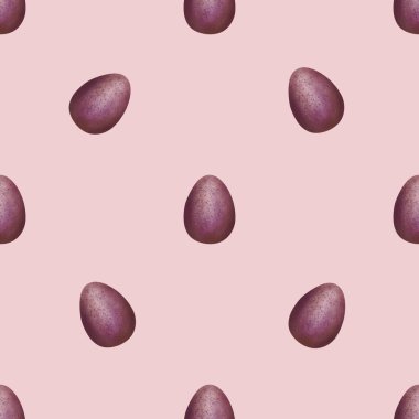 Pembe Arkaplanda Eflatun Paskalya Yumurtaları Kusursuz Desen