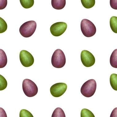 Violet ve Yeşil Paskalya Yumurtaları Kusursuz Desenli