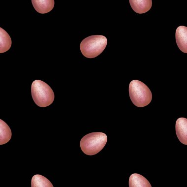 Siyah Arkaplanda Pembe Paskalya Yumurtaları Kusursuz Desen