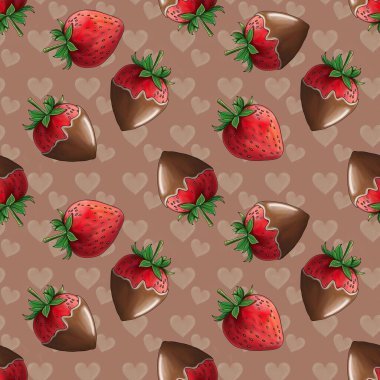 Koyu Çikolata kaplı Çilek, Tatlı Çilek, ve Süt Kalpler Mocha Mousse Geçmişinde Kusursuz Kalıp