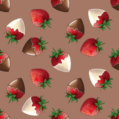 Koyu Çikolata kaplı Çilekler ve Tatlı Çilek Mocha Mousse 'un Küçük Tasarımı