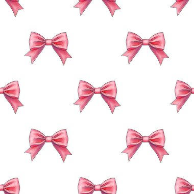 Pembe Fiyonk Sevgililer Günü Beyaz Arkaplanda Kusursuz Desen