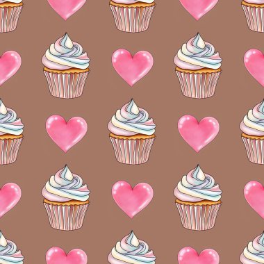 Mocha Mousse 'da Pembe Kalpli Gökkuşağı Tatlı Kekleri Kusursuz Şekerlemeler