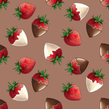 Tatlı Çikolata kaplı Çilekler Mocha Mousse 'da Kusursuz Desen