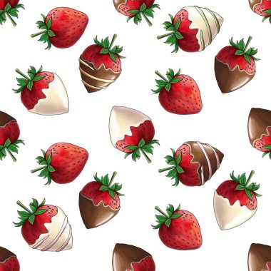 Tatlı Çilek Beyaz Arkaplanda Büyük Tasarım