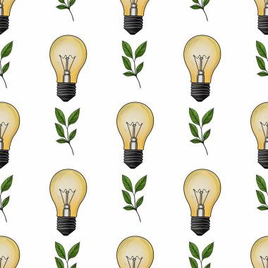 Yeşil Ampullü Çevre Dostu Beyaz Arkaplanda Küçük Kusursuz Kalıp Bırakıyor