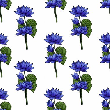 Beyaz Arkaplanda Küçük Kusursuz Şekil Bırakan Mavi Kutsal Nilüfer