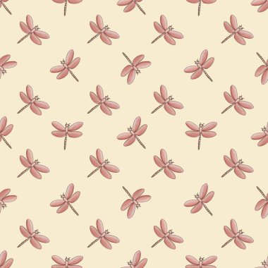 Kusursuz Desenli Şirin Yusufçuk Pastel Sarı Arkaplanda Küçük Tasarım