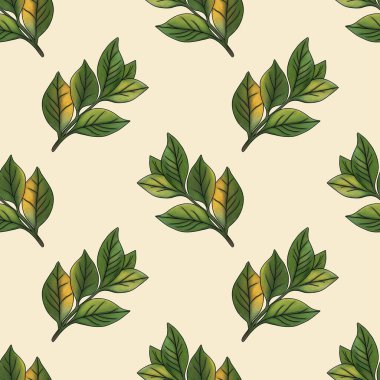 Kusursuz Desenli Çay Pastel Sarı Arkaplanda Küçük Tasarım Bırakıyor