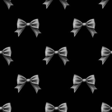 Kusursuz Desensiz Gri Yay Siyah Arkaplanda Zarif