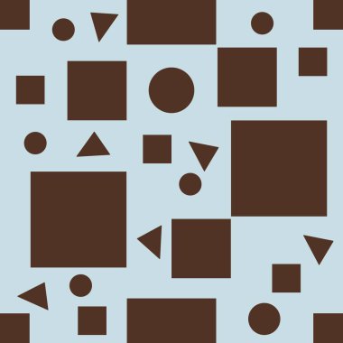 Soyut Geometrik Desensiz Desen Kahverengi Büyük Tasarım 'da çeşitli Sapesh' i içeren pastel mavi bir arkaplan üzerinde