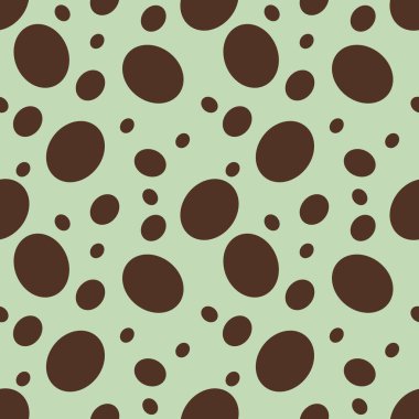 Kahverengi Ovalar 'ın kusursuz deseni, pastel yeşil arka planda Küçük Tasarım' ı şekillendirir