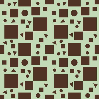 Soyut Geometrik Şekilsiz Desen Kahverengi Küçük Tasarımlı Çeşitli Sapesh 'i içeren pastel yeşil bir arka plan