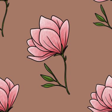 Kusursuz Botanik Manolya Mocha Mousse Arkaplanı Büyük Tasarım