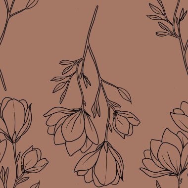 Kusursuz Desenli Manolya Özet Şube Büyük Tasarım Mocha Mousse Arkaplanı