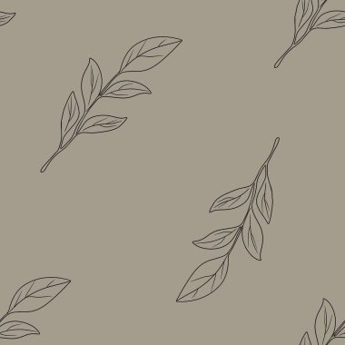 Kusursuz Desenli Şablon Şık Manolya Pastel Gri Arkaplanda Büyük Tasarım Bırakıyor