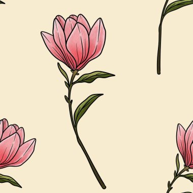 Kusursuz Desenli Manolya Pastel Sarı Arkaplanda Büyük Tasarım Bırakıyor