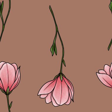 Kusursuz Manolya Hattı Mocha Mousse Arkaplanı Büyük Tasarım