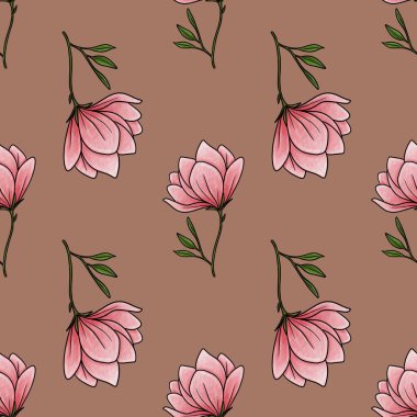 Kusursuz Desenli Manolya Tarzı Mocha Mousse 'da Çiçek Tasarımı