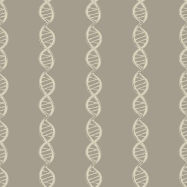 Pastel Gri Arkaplanda Minimalist Biçimli DNA Çift sarmallı Genetik Tasarım
