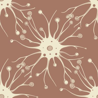 Soyut Nöron Deseni Bir Mocha Mousse Arkaplanı Üzerinde Tıbbi ve Eğitimsel Projeler İçin Kusursuz