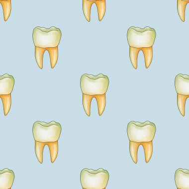 Kusursuz Dişli Sarı Dişli Pastel Mavi Arkaplanda Küçük Tasarım