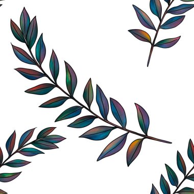 Zarif Tropikal Flora Büyük Tasarım Beyaz Arkaplanda Kusursuz Desen