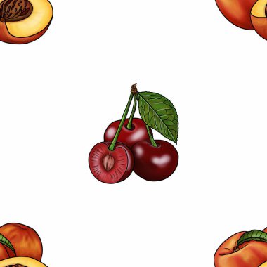 Büyük Set Tasarım Nektarin ve Kiraz Seti 1
