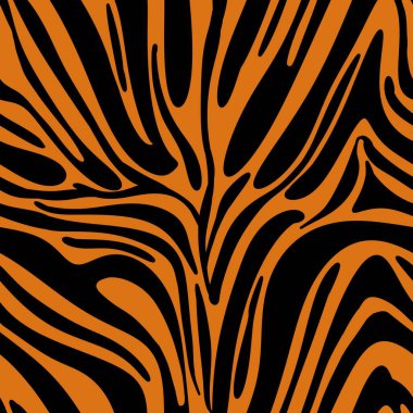 Turuncu Arkaplan ile Büyük Zebra Deseni