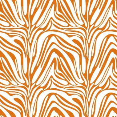 Turuncu Arkaplan ile Beyaz Küçük Zebra Deseni