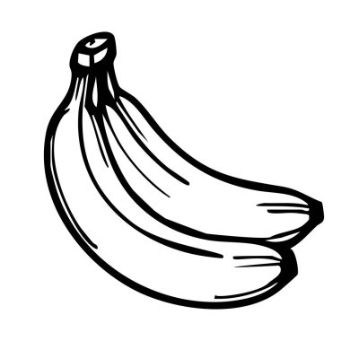 Basit bir özeti olan iki muzun siyah ve beyaz çizimi.