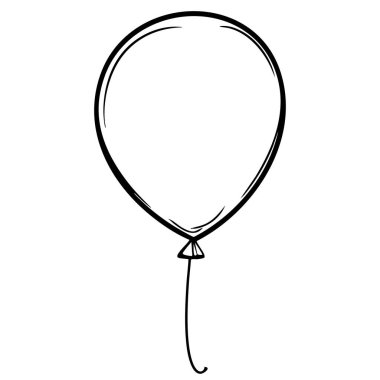 Renklendirme veya tasarım amaçları için uygun bir dizgiye sahip bir balonun vektör çizgisi.