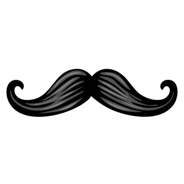 Kıvrımlı uçlu siyah bıyıklı, parlak bir kaplaması ve detaylı bir dokusu olan..