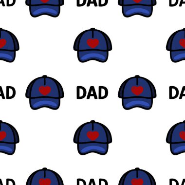 Kırmızı kalp dizaynlı mavi beyzbol şapkaları ve kalın siyah harflerle 