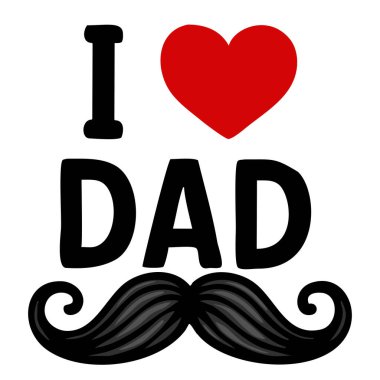 Kırmızı kalpli ve siyah bıyıklı 