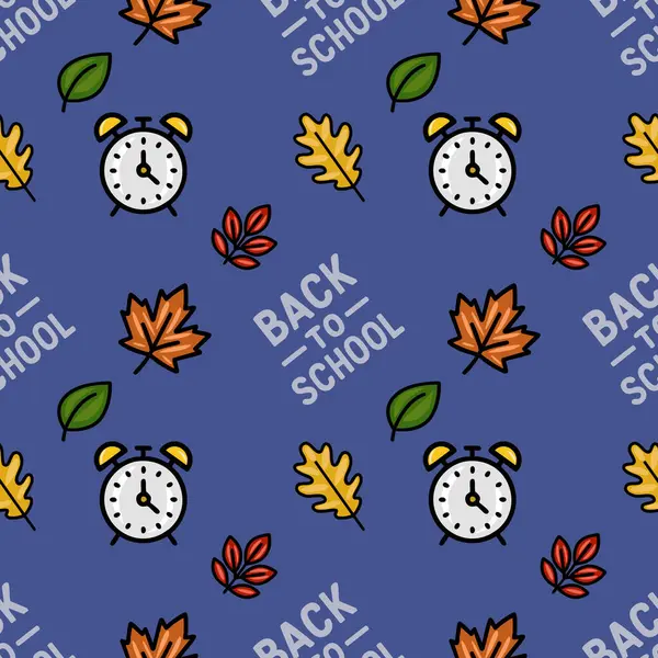 Sonbahar yaprakları, alarmlı saatler ve eğitim projeleri ve sonbahar temalı tasarımlar için mükemmel 