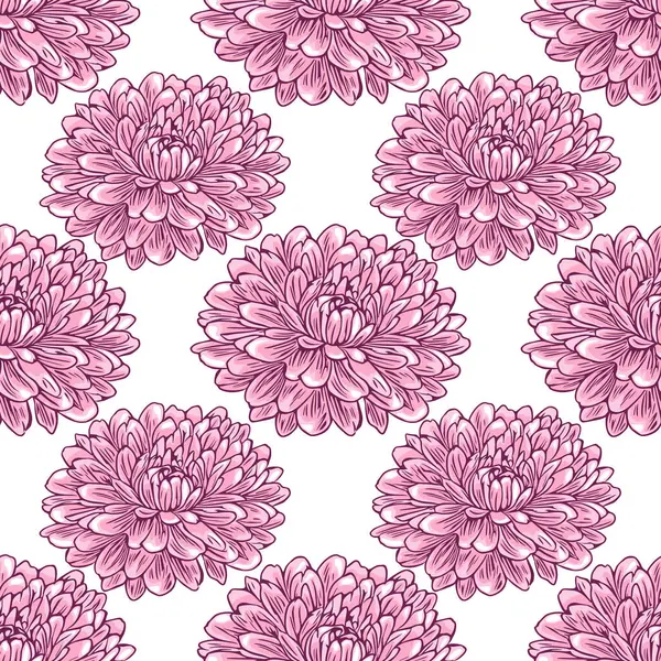 Narin pembe kasımpatı çiçeklerinin kusursuz vektör deseni, titizlikle elle çizilmiş bir şekilde detaylandırılmış, zarif ve kadınsı bir çiçek deseni yaratıyor, tekstil baskıları veya duvar kağıtları için mükemmel..