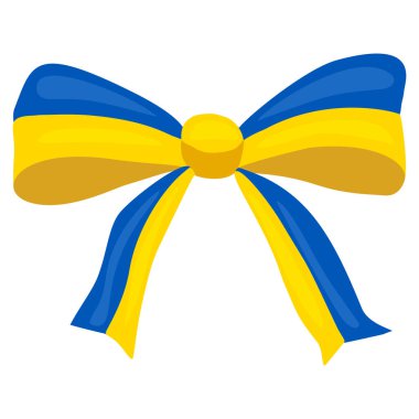 Sarı ve mavi kurdelelerin dinamik etkileşimine sahip, ulusal bir bayrağı andıran, kutlama tasarımları için ideal, stilize edilmiş bir yayın canlı bir temsili..