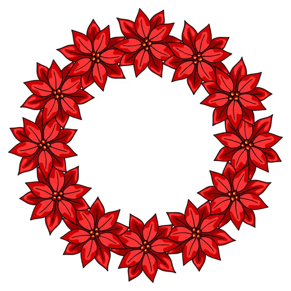 Noel çelengi tasarımı. Detaylı noktalı çiçek çemberinden oluşan canlı bir çember. Tatil davetiyeleri veya mevsimlik dekorasyonlar için mükemmel..