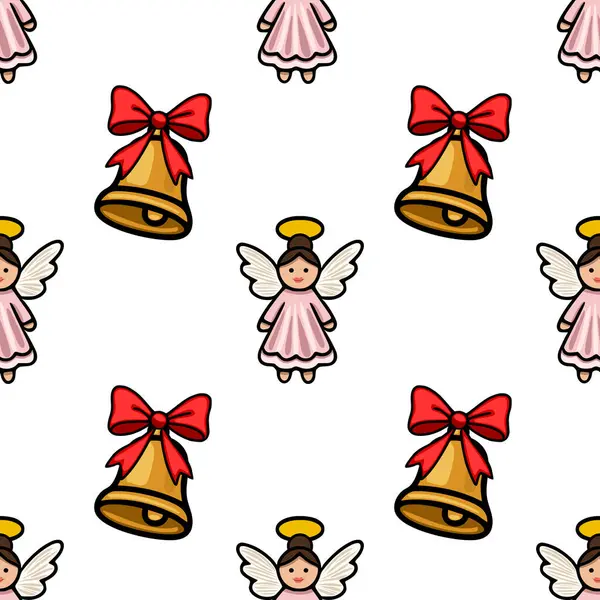 Pembe elbiseli büyüleyici melekler ve kırmızı kurdelelerle süslenmiş altın çanlar eşliğinde kusursuz bir Noel şenliği ve neşeli bir kış tasarımı yaratıyor..