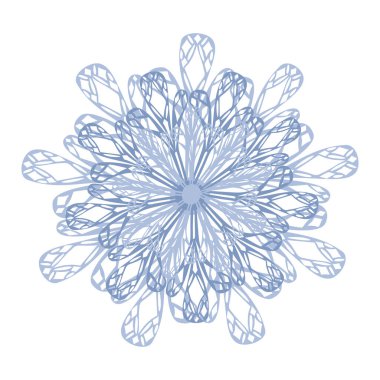 Karmaşık Mavi Vektör Mandala: Şenlikli Tasarımlar İçin Örülmüş Çiçek Motiflerinin Zarif Kusursuz Örnekleri