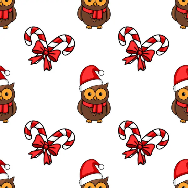 Noel Baba şapkalı sevimli baykuşlar ve kırmızı yaylı şeker kamışlarıyla kusursuz bir Noel şenliği ve neşeli bir kış tasarımı yaratıyor..