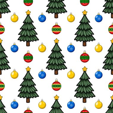 Şekillendirilmiş köknar ağaçları, sarı ve mavi mücevherler ve kırmızı çizgili süslemeler ile kusursuz bir Noel deseni oluşturarak neşeli bir şenlik tasarımı yaratıyor..