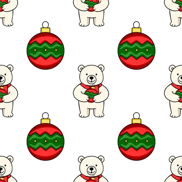 Kırmızı eşarplı sevimli kutup ayılarının her biri kırmızı ve yeşil bir Noel mücevheri taşıyarak büyüleyici bir kış tatili tasarımı yaratıyor..