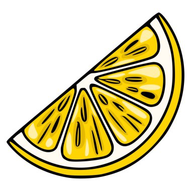 Limon diliminin canlı vektör çizimi, kalın siyah çizgili detaylı bir el çizimi stili ve sulu sarı bir gradyan, tasarımlarınıza lezzet katmak için mükemmel..