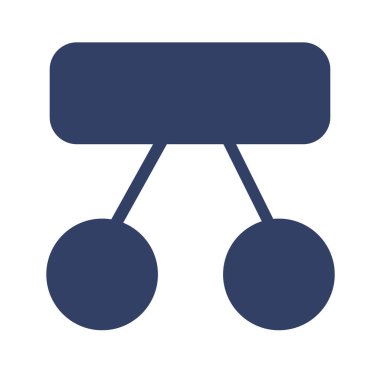 İki dairesel düğüme bağlı, sunum ve diyagramlar için ideal, sessiz mavi renkte yapılmış bir akış şeması ögesinin basit bir vektör gösterimi.